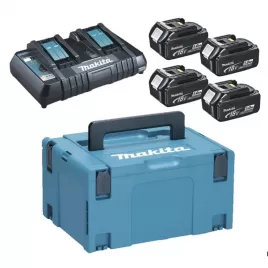 Sada 4 akumulátorů 18V BL1850B + nabíječka Makita 197626-8