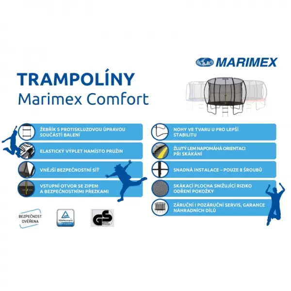 Trampolína Comfort 366 cm + ochranná sieť + schodíky ZADARMO Marimex 19000096