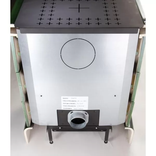 Kachlová kamna černá, zelená kachlový top Haas+Sohn MANTA