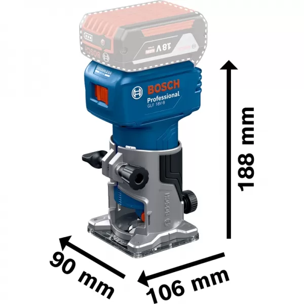 Aku horní frézka 18V bez aku GLF 18V-8 Bosch 06016C6001