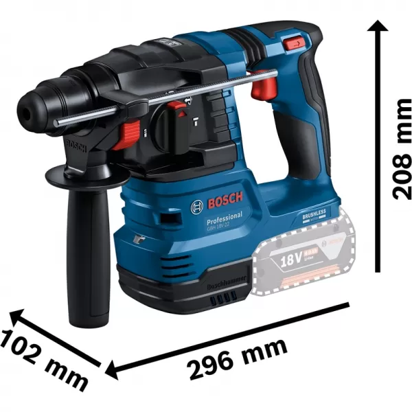 Aku vrtací kladivo 18V bez aku s SDS plus Bosch GBH 18V-22 0611924000