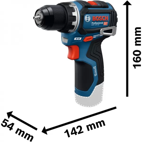 Aku vrtací šroubovák 12V 2x2,0Ah GSR 12V-32 Bosch 06019N7002