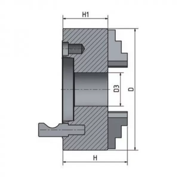 4-čelisťové sklíčidlo Optimum s centrickým upínáním o 200 mm Camlock 4