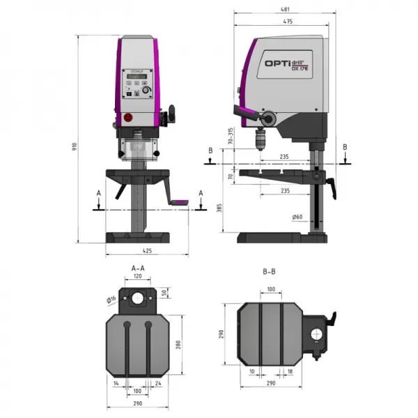Stolní vrtačka Optimum OPTIdrill DX 17 E