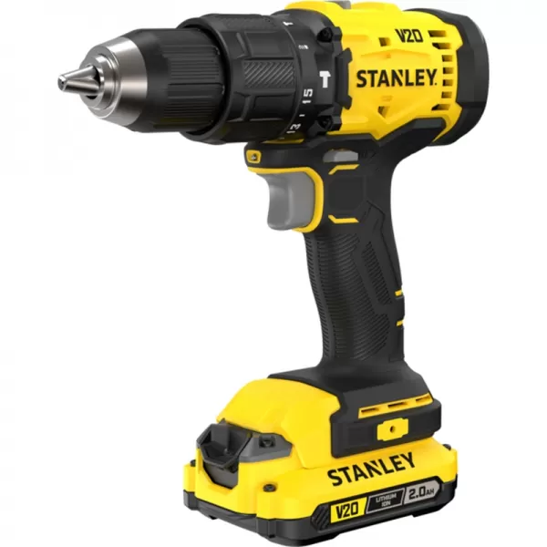 Aku vrtačka s přiklepem V20 18V 1x2,0 Ah + 50ks sada a brašna Stanley FatMax SFMCD712DSA