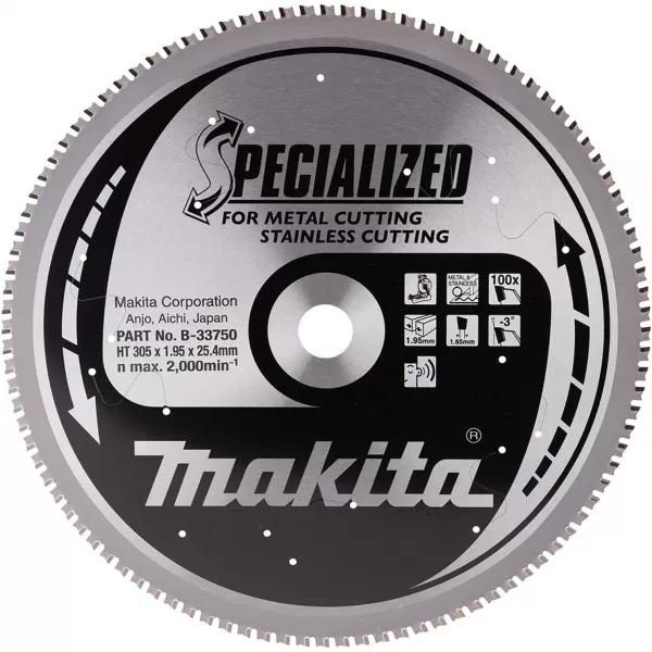 Pílový kotúč z nerezovej ocele SPECIALIZED 305x2x25,4mm 100Z Makita B-33750
