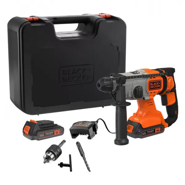 Aku kombinované kladivo 18V 2x2,5Ah v kufru Black&Decker BCD900E2K