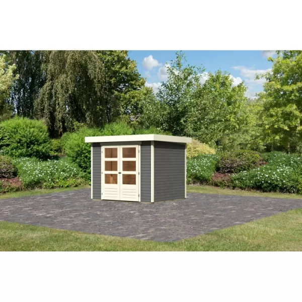 Drevený domček KARIBU ASKOLA 3 (82902) sivý LG1761