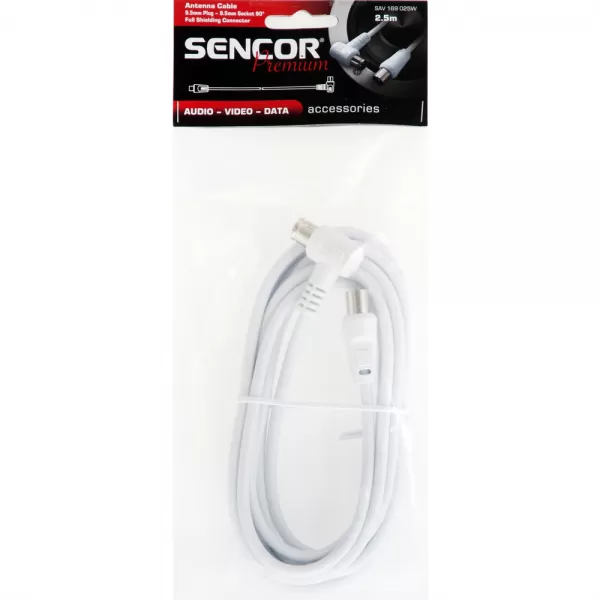 Anténní koaxiální kabel M-F 90° SENCOR SAV 169-025W