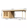 Dřevěný domek KARIBU KERKO 3 + přístavek 280 cm (82936) natur LG2958