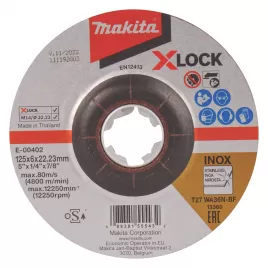 X-Lock brúsny kotúč z nehrdzavejúcej ocele 125x6x22,23mm Makita E-00402