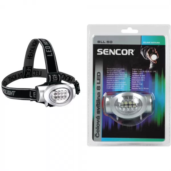 Čelovka 8 LED 3xAAA SENCOR SLL 50