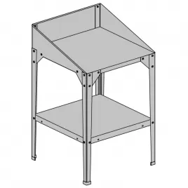 Ocelový regál 60x60x41/81 cm dvoupolicový stříbrný GSE3 LANITPLAST 	LG2712