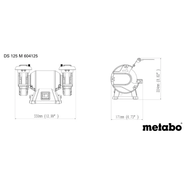 Dvoukotoučová bruska DS 125 M Metabo 604125000