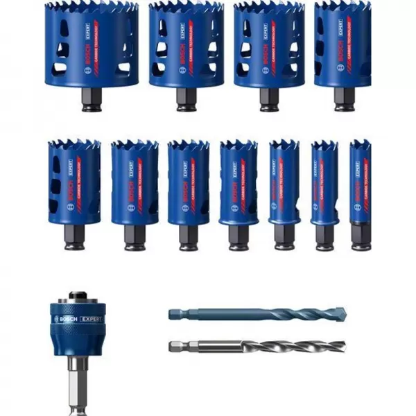 Sada děrovek EXPERT Multi Material Power Change Plus, 20; 22; 25; 32; 35; 40; 44; 51; 60; 64; 76 × 60 mm, 14 ks 2608901908