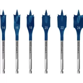 EXPERT Samorezná rýchlosť 6 dielna sada plochých vrtákov do dreva 14/16/18/20/22/24 mm Bosch 2608900332