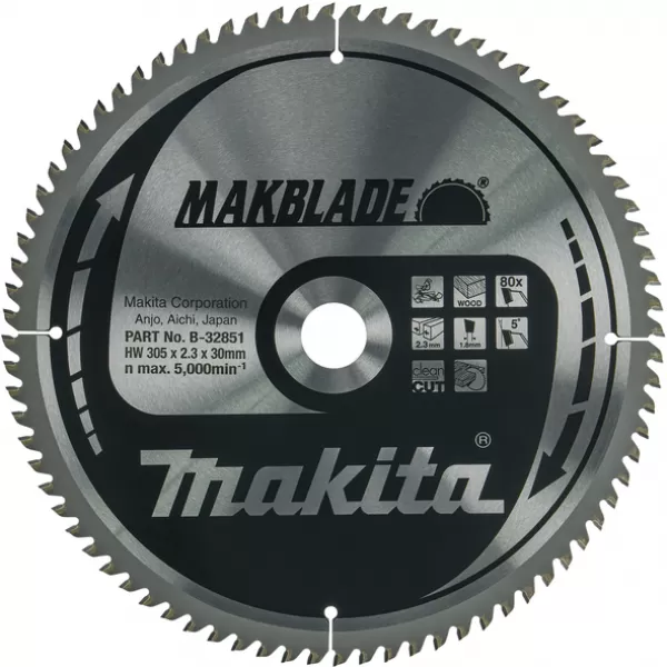 Kotouč pilový dřevo MAKBLADE 305x2,3x30mm 80Z Makita B-32851