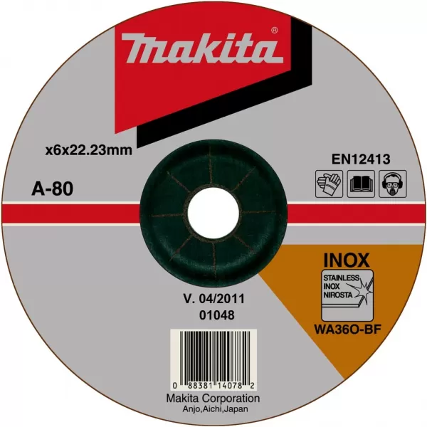 Kotouč brusný nerez 150x6x22,23mm Makita A-80846