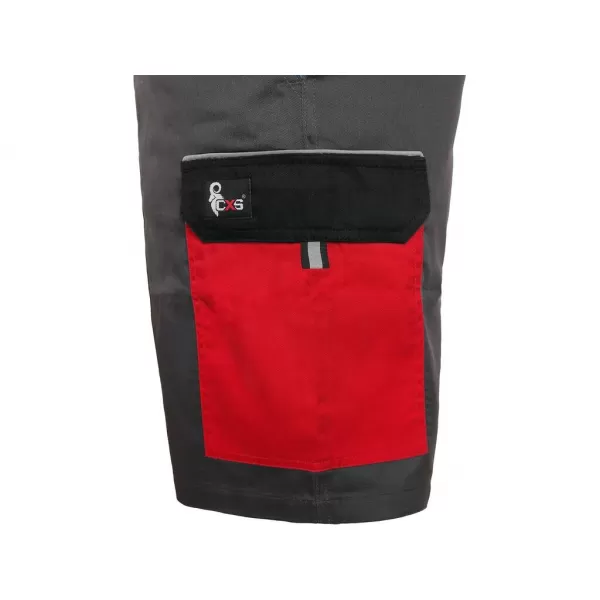 Kraťasy Canis CXS PHOENIX ZEFYROS, pánské, šedo-červené