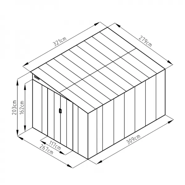 Plechový domek LANITPLAST WANDHAUS 911 ANTRACIT LG4026