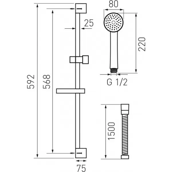 Sprchová souprava chrom Novaservis KIT869,0