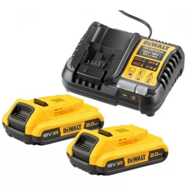 Nabíječka 12-18V XR Li-Ion + 2 x akumulátor 18V 2,0Ah DeWALT DCB1104D2
