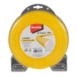 Struna nylonová Pro 3,0mm, 56m, žlutá, kulatá Makita E-02842
