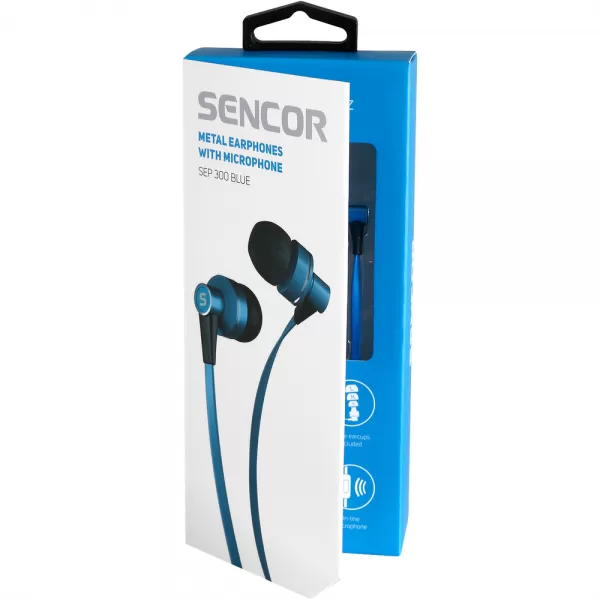 Slúchadlá s mikrofónom SENCOR SEP 300 MIC BLUE MET