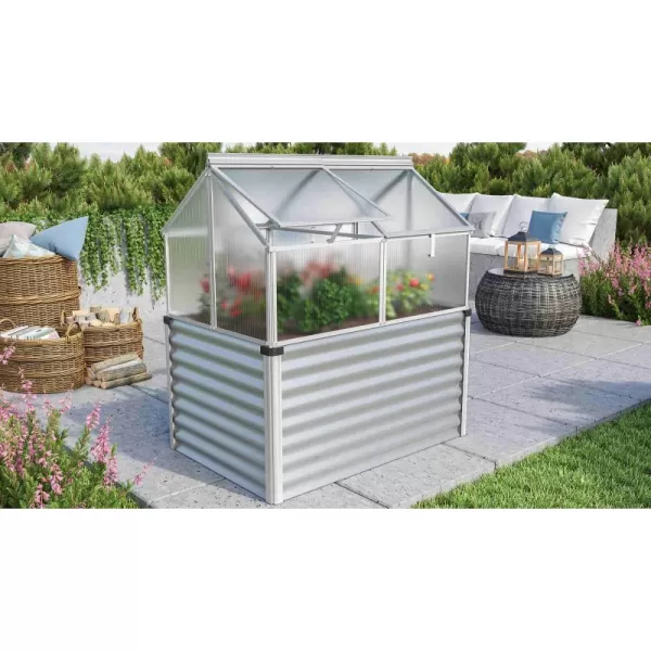 Vyvýšený záhon s pařeništěm GAIA JUMBO PC 4 mm stříbrný VITAVIA LG3733