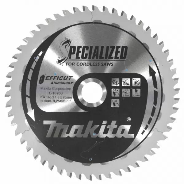 Kotouč pilový hliník Efficut 165x1,5x20mm 54Z Makita E-16760