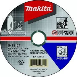 Kotouč řezný ocel 125x1,6x22,23mm Makita B-35134