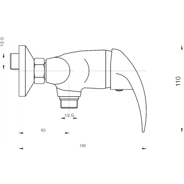 Sprchová baterie bez příslušenství 150 mm Titania Lux chrom Novaservis 91060/1,0