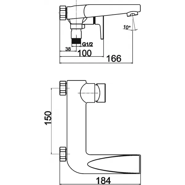 Batéria vaňová bez príslušenstva 150mm Nobless VISION X chróm Novaservis 42020/1.0