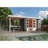 Dřevěný domek KARIBU KERKO 4 + přístavek 280 cm (82945) šedý LG2976
