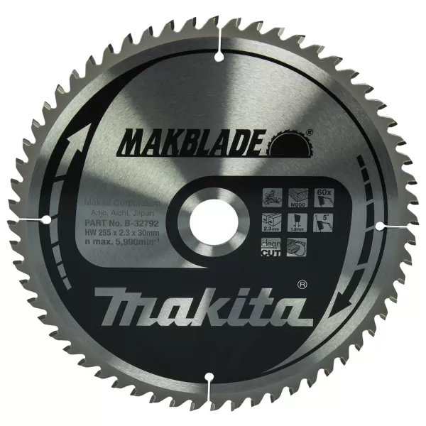 Kotouč pilový dřevo MAKBLADE 255x2,3x30mm 60Z Makita B-32792