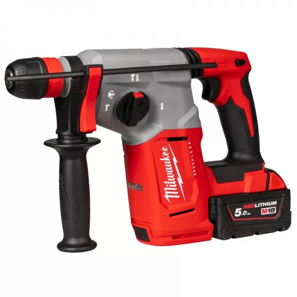 Aku bezuhlíkové kladivo SDS-Plus 26 mm, se 4 režimy a sklíčidlem FIXTEC™ M18™ 18V/2x5,0Ah Milwaukee M18BLHX-502X