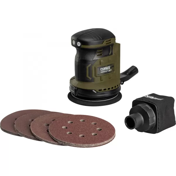 Aku excentrická bruska bez aku 20V Narex Camouflage CBE 125-3 Basic Box