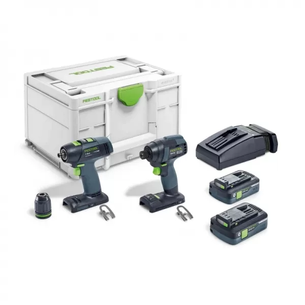 Aku Šroubovací a vrtací sada TID 18V HPC 2x4,0Ah I-Set T18 Festool 577244