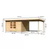 Dřevěný domek KARIBU BASTRUP 7 + přístavek 300 cm (73308) natur LG2935