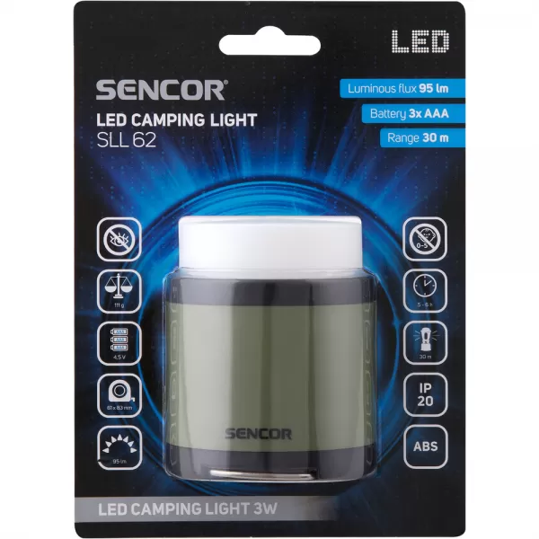 Kempingová lampička 3W 3xAAA SENCOR SLL 62