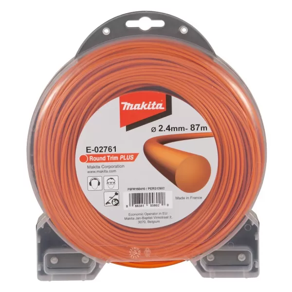 Struna nylonová Plus 2,4mm, 87m, oranžová, kulatá Makita E-02761