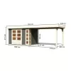 Dřevěný domek KARIBU KERKO 4 + přístavek 280 cm (82945) šedý LG2976