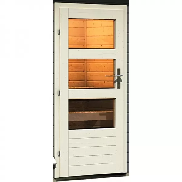 Finská sauna KARIBU SKROLLAN 2 (86292) terragrau s předsíní LG1930