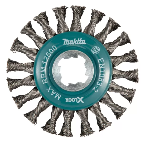 Kotoučový kartáč z ocelového drtátu, splétaný X‐LOCK 115mm Makita D‐73405