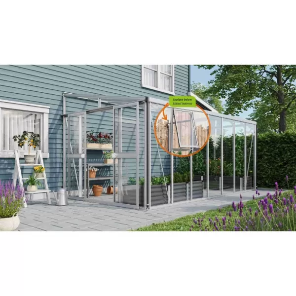 Skleník VITAVIA ATHENA 11900 sklo 3 mm + PC 10 mm stříbrný LG3839
