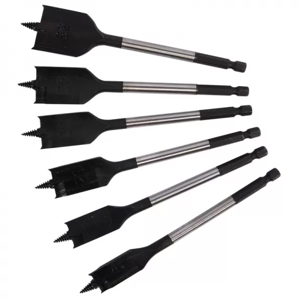 Sada plochých vrtáků do dřeva 6 dílů, 16-32 mm, plastový obal Xtline XT67006