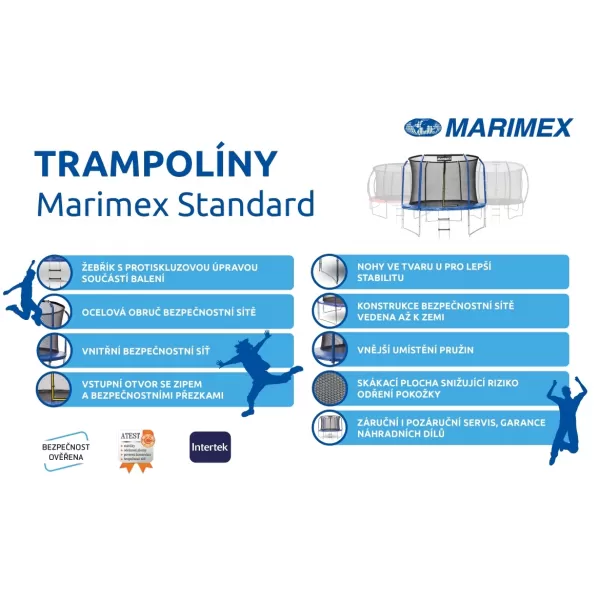 Trampolína Standard 366 cm + vnitřní ochranná síť + schůdky ZDARMA Marimex 19000082