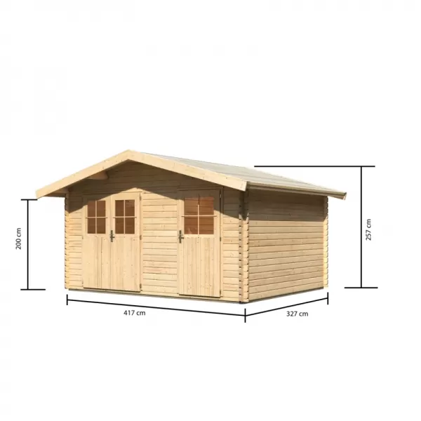 Dřevěný domek KARIBU LAGOR 1 (44982) natur LG1782
