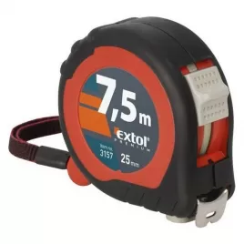 Zvinovací meter 7,5m x 25mm gumený kryt EXTOL PREMIUM 3157
