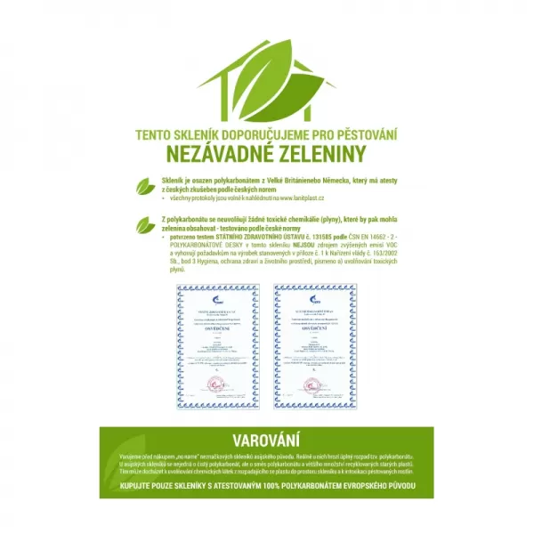 Skleník VITAVIA IDA 3300 PC 4 mm zelený LG566